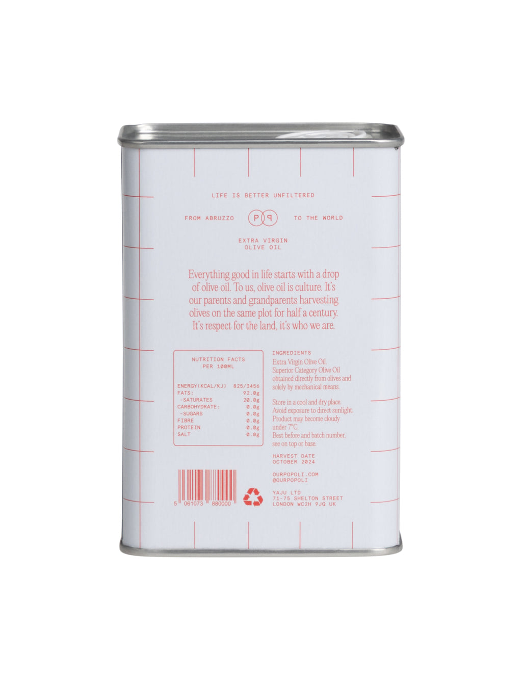 EXTRA VIRGIN OLIVE OIL  FROM ABRUZZO (500ML)